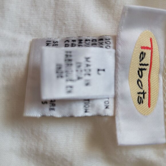 Vtg Talbots Womens Ivory Floral Embroidered Short Sleeve Cotton T-Shirt Size L - Picture 4 of 5